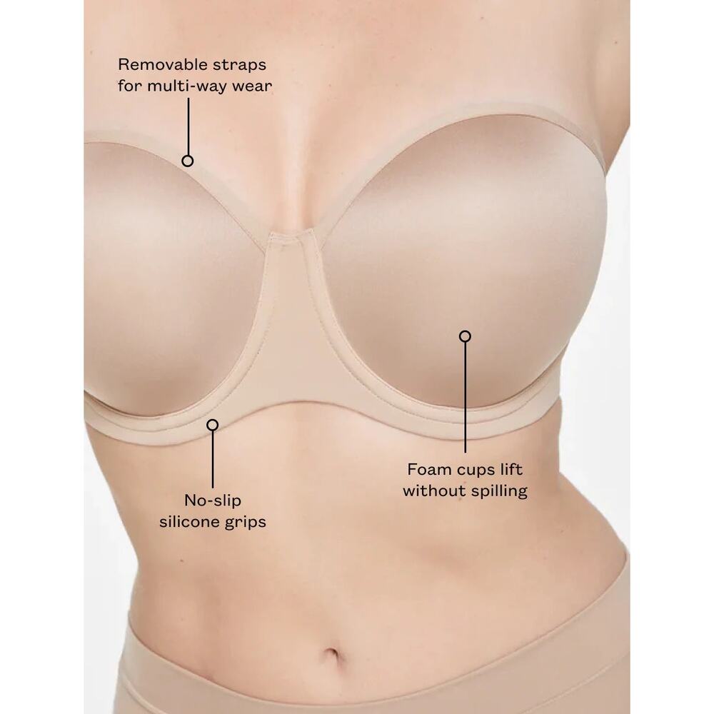 ThirdLove 24/7 Classic Strapless Bra Taupe Nude 34E Underwire Smooth Cups - Picture 8 of 8